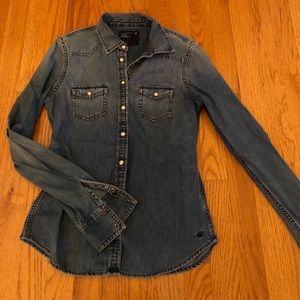 ae denim button up shirt